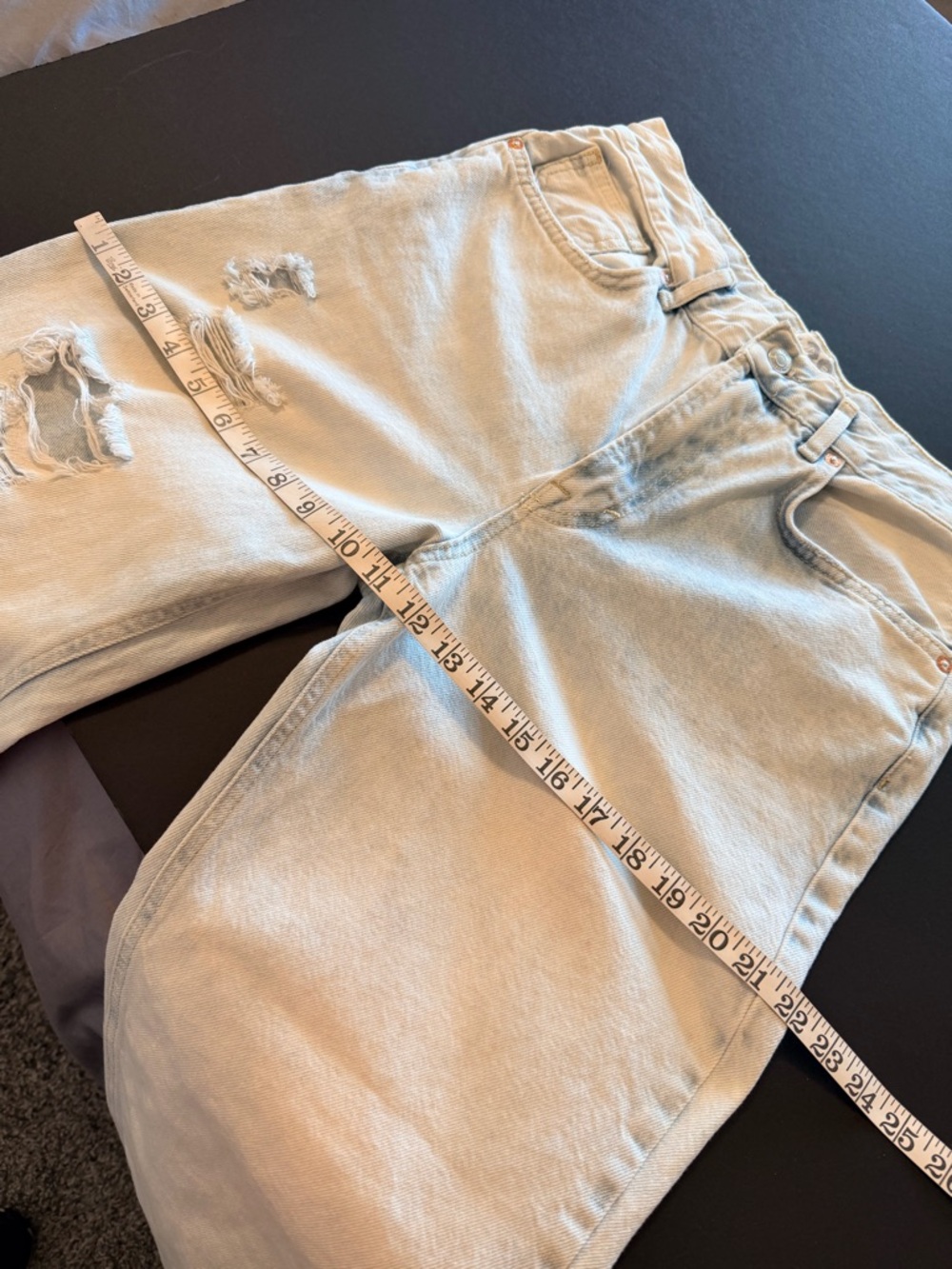 We The Free distressed straight leg jeans, ultralight wash, 100% Cotton, size 28 - Picture 12 of 14